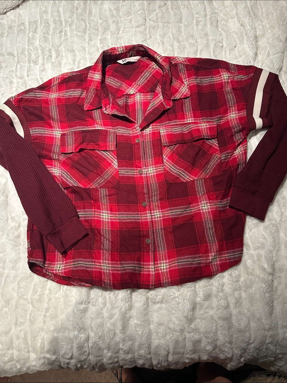 SO Red Plaid Button-Up Shirt